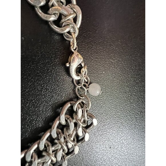 Vintage & Rare Silver Chain Bracelet and Finger Chain with Large Turquoise Stone - Picture 4 of 8